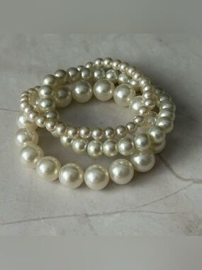 Classic Pearl Stretch Bracelet Stack
